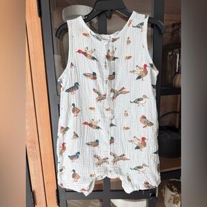 Angel Dear muslin shortie romper woodland ducks mallard hunting toddler baby boy